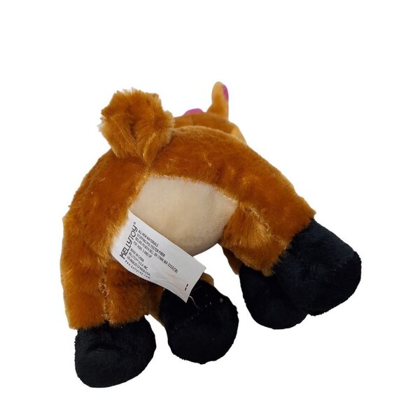 Kellytoy Reindeer Christmas Plush Stuffed Animal Brown Pink 11" - Picture 5 of 6